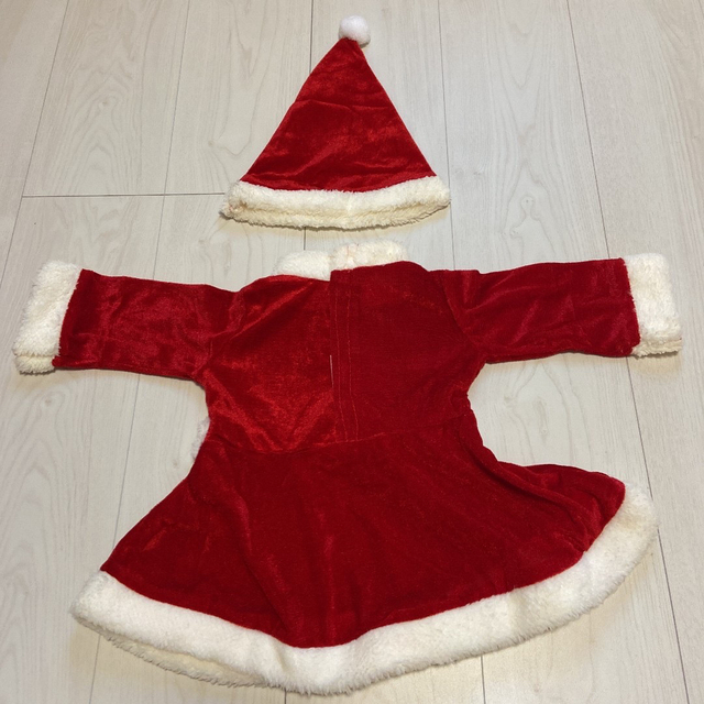 サンタコスプレ 女の子 クリスマス 服 衣装 子供用サンタ 新品 帽子付き 赤白 キッズ/ベビー/マタニティのキッズ服女の子用(90cm~)(ワンピース)の商品写真