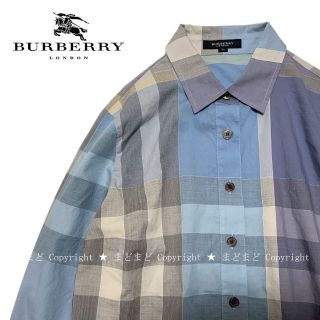 バーバリー(BURBERRY)のバーバリー ノバチェック 長袖シャツ 36 ブラウス BURBERRY 水色(シャツ/ブラウス(長袖/七分))