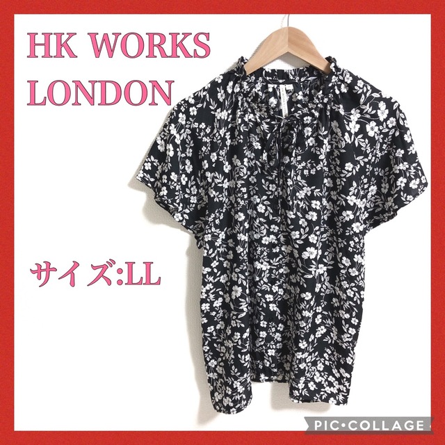【フォロー割】HK WORKS LONDON ✨LL 綺麗 花柄半袖シャツ レディースのトップス(シャツ/ブラウス(半袖/袖なし))の商品写真