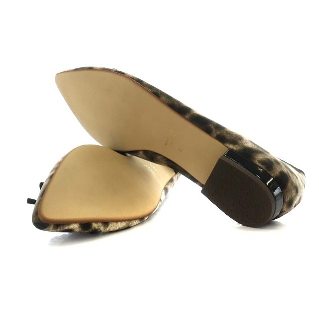 Le Talon(ルタロン)のルタロン バレエシューズ ポインテッドトゥ リボン 25.5cm 茶 黒 レディースの靴/シューズ(ハイヒール/パンプス)の商品写真