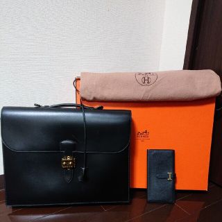 エルメス(Hermes)の★エルメスHERMES☆サックアデペッシュ☆ベアンスフレ☆セット ボックスカーフ(ビジネスバッグ)