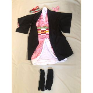 子供　コスプレ衣装　竈門禰󠄀豆子　100〜110cm(衣装一式)