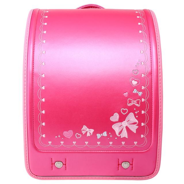ランドセル 女の子 ピンク 可愛い 刺繍 パール リボン ハート 新品 キッズ/ベビー/マタニティのこども用バッグ(ランドセル)の商品写真