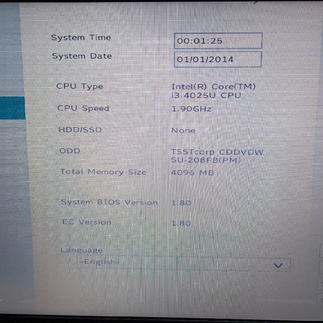 東芝 dynabook T55 Core i3 4025U 1.90 GHz