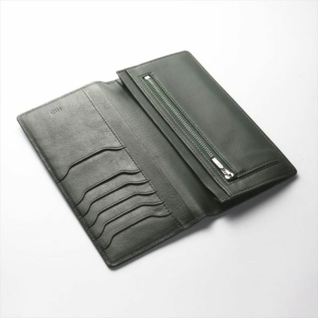 エイチ アンド ディー H&D 牛本革 スリムタイプ 長財布 薄型 HDB-8 グリーン メンズのファッション小物(長財布)の商品写真