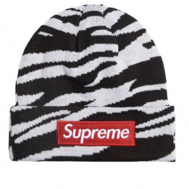 Supreme New Era Box Logo Beanie "Zebra"