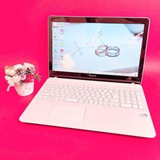 ソニー(SONY)の早い者勝ち✨大容量1TB‼️薄型VAIO白ノートパソコン✨WEBカメラで事務学習(ノートPC)