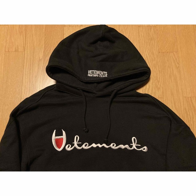 黒 S Vetements 16SS チャンピオン 刺繍 パーカー | labiela.com