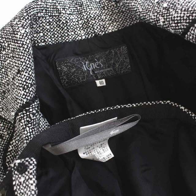 IGNES 銀座マギー スーツ セットアップ ジャケット スカート 40 黒 白