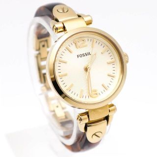 フォッシル(FOSSIL)の《一点物》FOSSIL 腕時計 ゴールド べっ甲 ブレスウォッチ(腕時計)