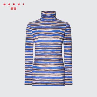 ユニクロ(UNIQLO)の【新品・未開封】ユニクロ★マルニMARNI ヒートテックタートルネックT ブルー(カットソー(長袖/七分))