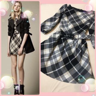 バーバリー(BURBERRY)のバーバリー ブルーレーベル チェックワンピース&くるみボタンワンピ(ミニワンピース)