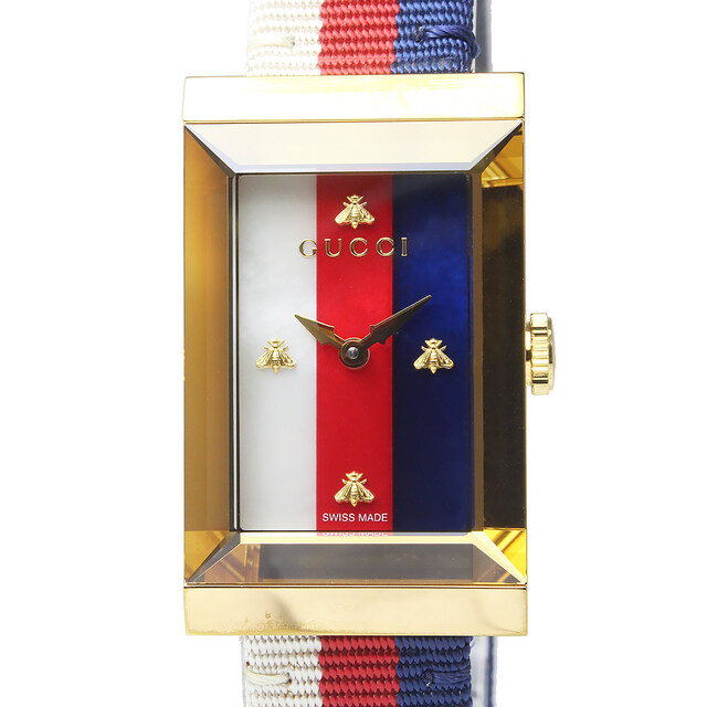 Gucci - グッチ Gフレーム クォーツ 腕時計 ナイロン レザー ブルー