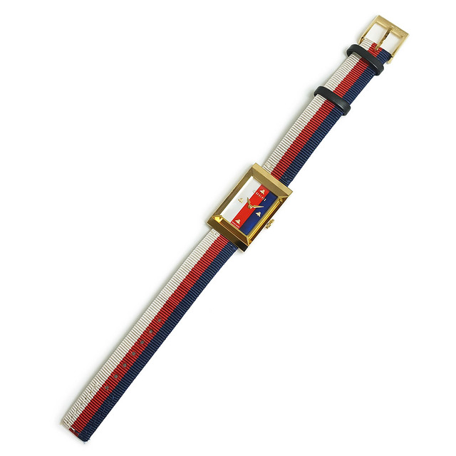 Gucci - グッチ Gフレーム クォーツ 腕時計 ナイロン レザー ブルー