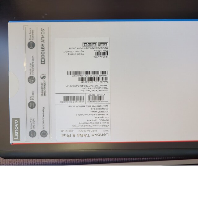 ブラックOS種類Lenovo　Tab4 8 Plus ZA2