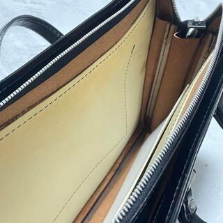 203【未使用】合皮 ビジネスバッグ 鍵付 トートバッグ 高級感あり　ブラック