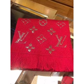 ヴィトン(LOUIS VUITTON) マフラー/ショール(レディース)(レッド/赤色 ...