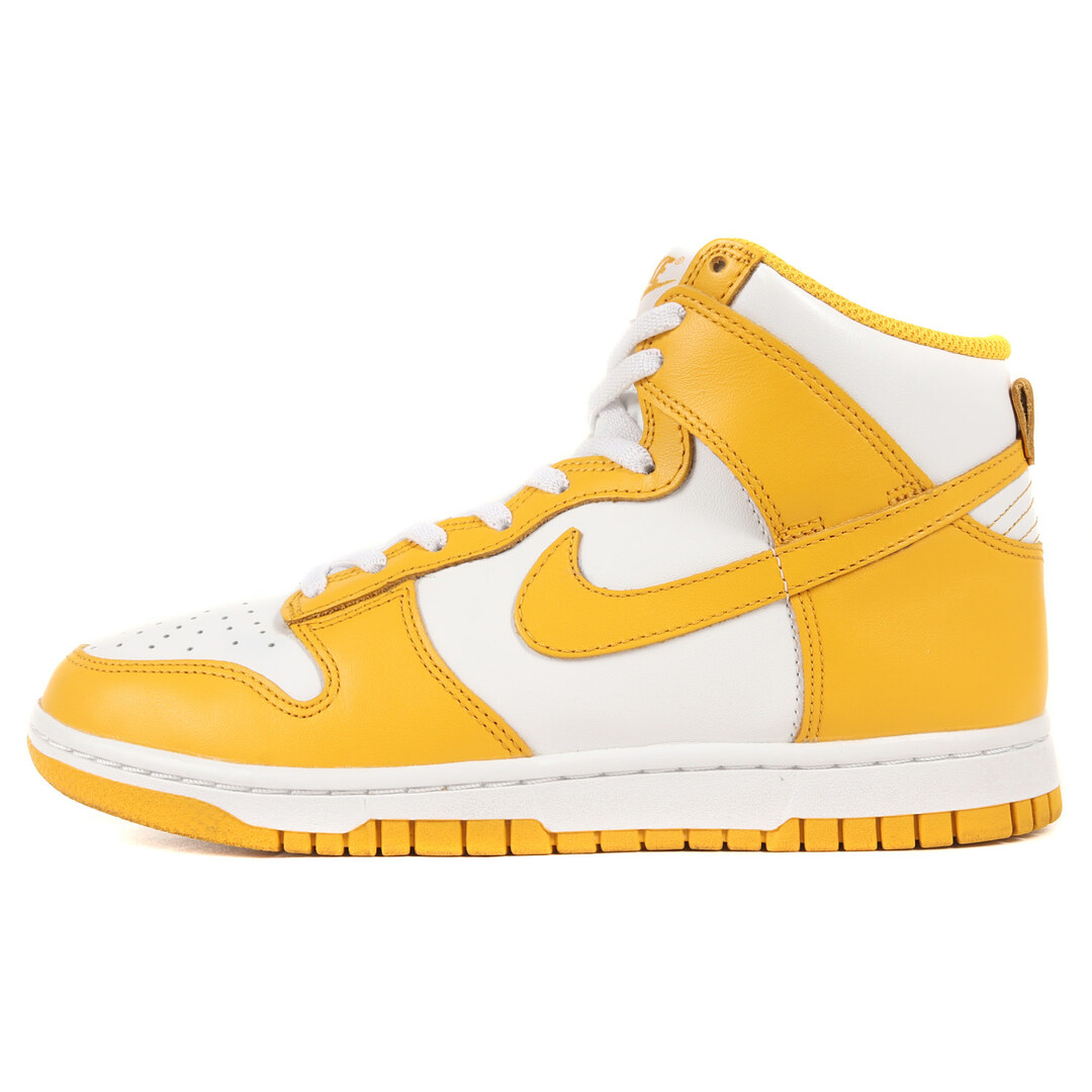 NIKE ナイキ WMNS DUNK HIGH DARK SULFUR (DD1869-106) 2021年 ウィメンズ ダンク ハイ ホワイト ダークサルファー サイズ：WMNS US7 24.0cmスニーカー 【レディース】【美品】