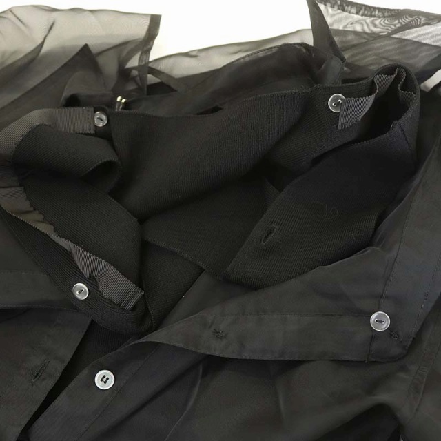FRAY I.D(フレイアイディー)のフレイアイディー 22SS シャツレイヤードスクエアーニット 長袖 ONE 黒 レディースのトップス(カットソー(長袖/七分))の商品写真