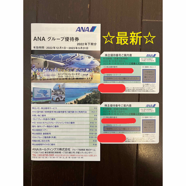 ☆最新　ANA 株主優待