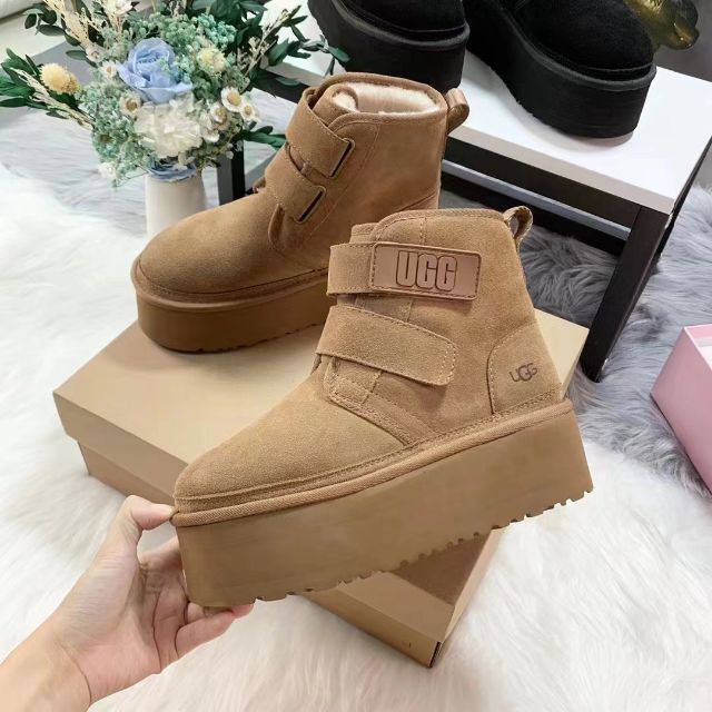 至上 UGG アグ ニューメル プラットフォーム チェルシー チェスナット