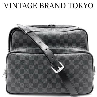 ルイヴィトン(LOUIS VUITTON)のLOUIS VUITTON ルイヴィトン ショルダーバッグ ダミエグラフィット イオ ブラック 黒 鞄 かばん 斜め掛け N45252    シルバー金具 メンズ 定番【中古品】(ショルダーバッグ)