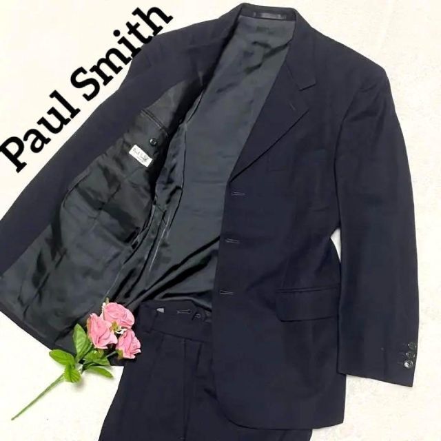 197【美品】Paul Smith ダークネイビー メンズスーツセットアップ