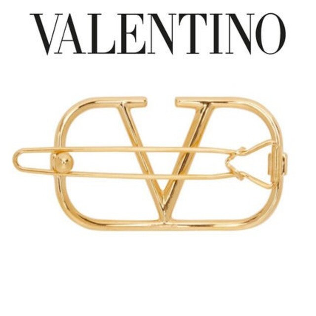新品未使用】VALENTINO◇Vロゴ シグネチャーメタル ヘアクリップ ピン-
