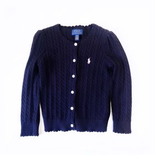 ポロラルフローレン(POLO RALPH LAUREN)の【ラルフローレン】キッズ  3T   ネイビー　カーディガン　ホースロゴ　紺色(カーディガン)