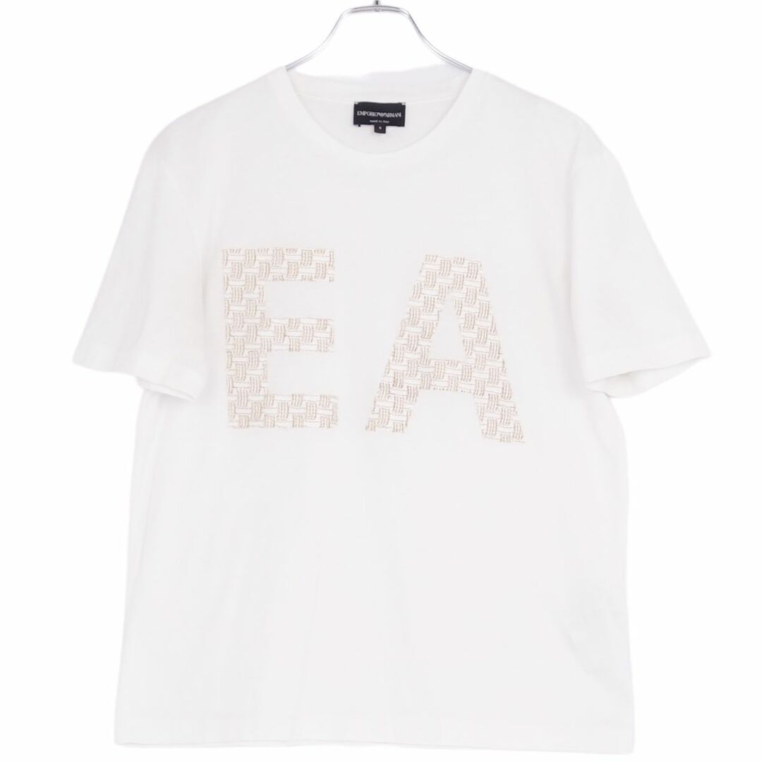 エンポリオアルマーニ EMPORIO ARMANI Tシャツ 半袖 ロゴ柄 コットン トップス メンズ S ホワイト