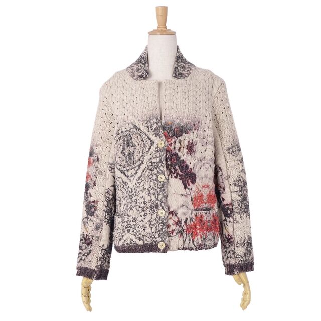 美品 エトロ ETRO ジャケット ウール ニット ローゲージ 総柄