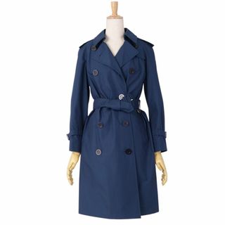 美品 アクアスキュータム Aquascutum コート トレンチコート 英国製 コットン  アウター レディース 6(S相当) ネイビー(トレンチコート)