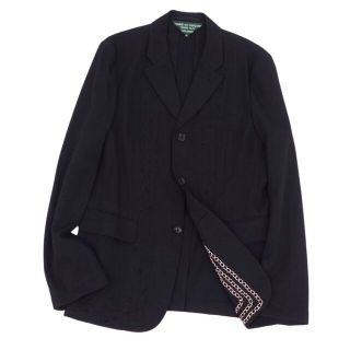 コムデギャルソンオムプリュス(COMME des GARCONS HOMME PLUS)の美品 コムデギャルソンオムプリュス COMME des GARCONS HOMME PLUS ジャケット テーラード ウール チェーン アウター メンズ M ブラック(テーラードジャケット)