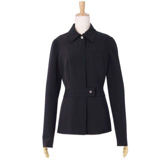 ジルサンダー(Jil Sander)の美品 ジルサンダー JIL SANDER ジャケット ジップアップ ジャージー 無地 アウター レディース イタリア製 34(S相当) ブラック(その他)