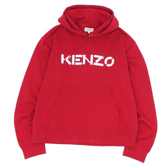 未使用 ケンゾー KENZO パーカー フーディー ロゴ プルオーバー コットン トップス メンズ XL レッド | フリマアプリ ラクマ