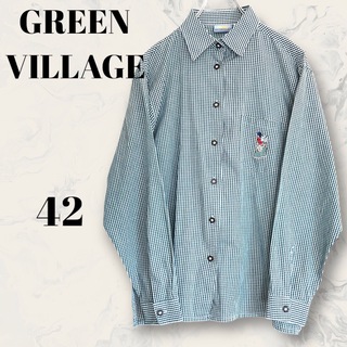 【GREENVILLAGE】美品 長袖 シャツ 胸ポケット ワンポイント刺繍(シャツ/ブラウス(長袖/七分))