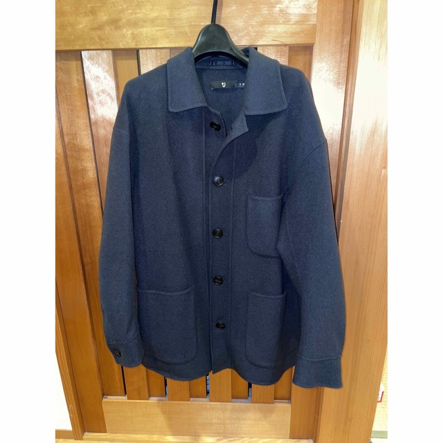 (HiRoOさん専用)ユニクロ jウールブレンドシャツジャケット Sダークグレー メンズのジャケット/アウター(その他)の商品写真