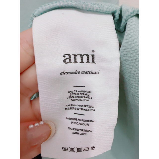 ami(アミ)のAMI Paris ペールグリーン　ロンT メンズのトップス(Tシャツ/カットソー(七分/長袖))の商品写真