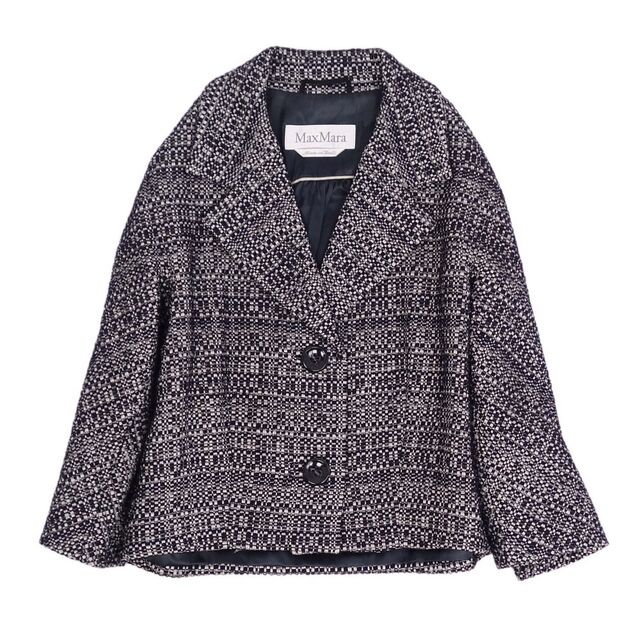 美品 マックスマーラ Max Mara セットアップ スカートスーツ ツイード ジャケット スカート レディース M相当(サイズ表記なし) ブラック/ホワイト