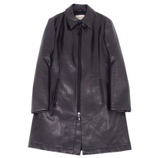 エンポリオアルマーニ(Emporio Armani)の美品 エンポリオアルマーニ EMPORIO ARMANI コート ジップアップ 中綿 エコレザー メンズ アウター 48(M相当) ブラック(その他)