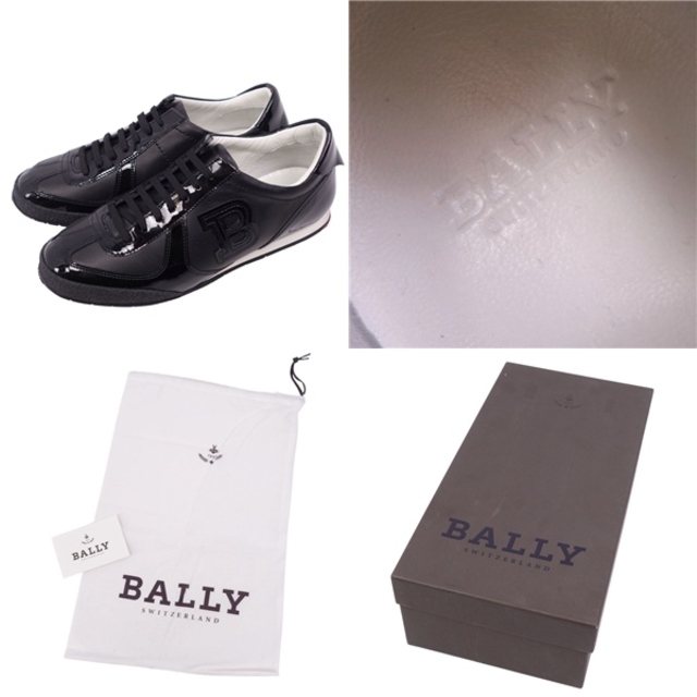 Bally(バリー)の美品 バリー BALLY スニーカー ローカット レザー エナメル レディース シューズ 靴 レースアップ 37.5(24.5cm相当) ブラック レディースの靴/シューズ(スニーカー)の商品写真