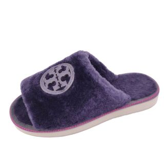 トリーバーチ(Tory Burch)の未使用 トリーバーチ TORY BURCH サンダル ラムファー シューズ ロゴパッチ スライドサンダル 靴 7(24cm相当) パープル(サンダル)