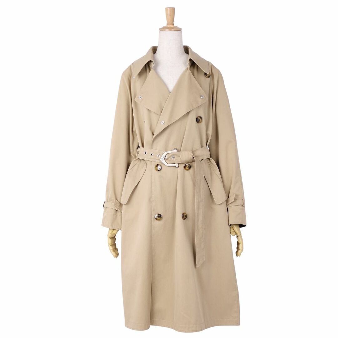 冬春秋付属品美品 マックスマーラ Max Mara RAINWEAR  コート トレンチコート レディース コットン アウター JI36 USA2 FB34(S相当) ベージュ