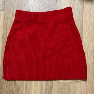 ザラ(ZARA)のZARA  ニット　ミニスカート　赤　レッド(ミニスカート)