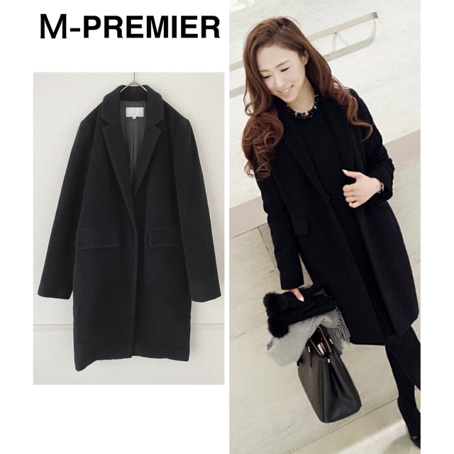 M-premier - 定価43,000円 M-PREMIER 黒 ウールアンゴラ チェスター