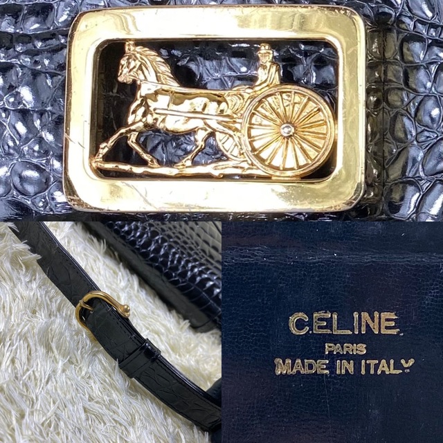 celine - 美品✨オールドセリーヌ クロコ レザー ショルダーバッグ