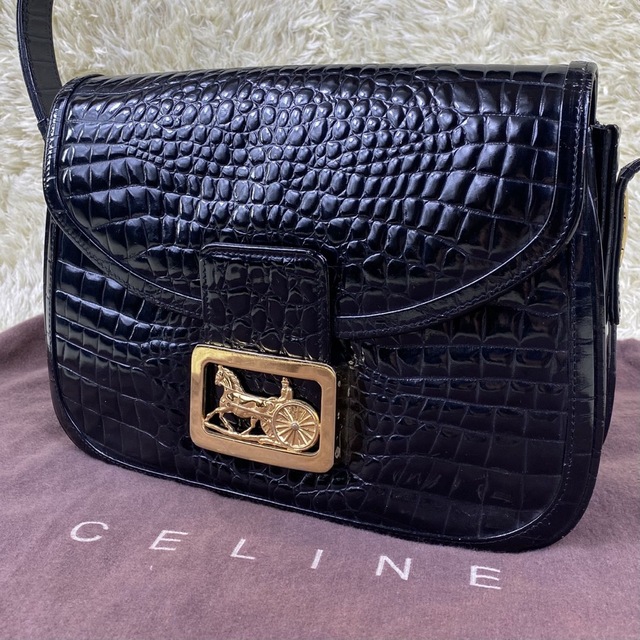 美品 CELINE 馬車金具 ワンショルダーバッグ ヴィンテージ