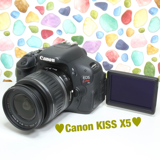 ♥︎◇Canon KISS X5 ☆自撮りOK♪ ☆高性能入門機 ◇スマホ転送-