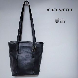 コーチ(COACH)の美品　コーチ　トートバッグ　ハンドバッグ　本革　ブラック(トートバッグ)