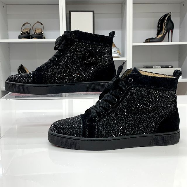 Christian Louboutin(クリスチャンルブタン)の5366 クリスチャンルブタン スエード ストーン ロゴ ハイカットスニーカー レディースの靴/シューズ(スニーカー)の商品写真